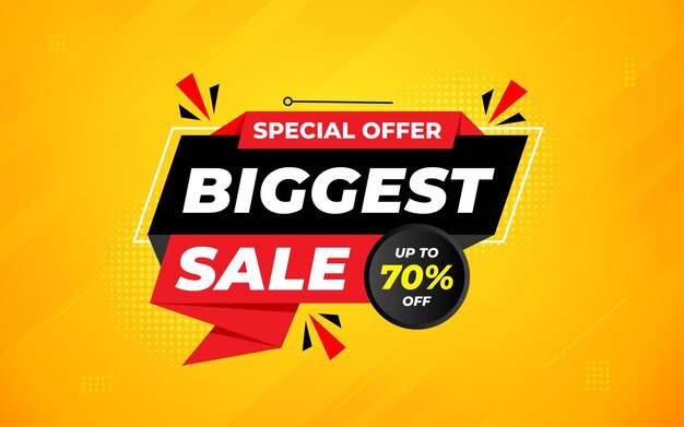 La mayor venta de banner La mayor venta del año banner Venta y descuentos La mayor venta Promoción diseño especial de cartel de marketing para el mercado digital e impreso