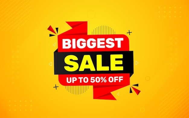 La mayor venta de banner La mayor venta del año banner Venta y descuentos La mayor venta Promoción diseño especial de cartel de marketing para el mercado digital e impreso