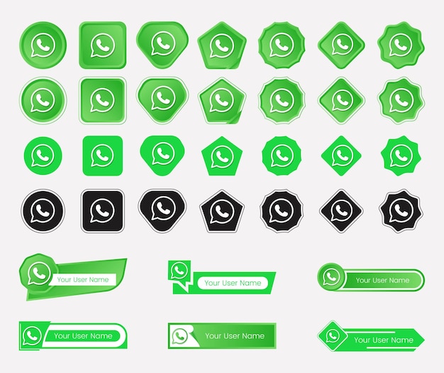 La mayoría de las colecciones de iconos de redes sociales con gradientes verdes