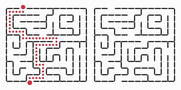 Maze game path square maze un juego de lógica simple con laberintos