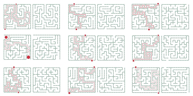 Maze game path Square maze un juego de lógica simple con laberintos