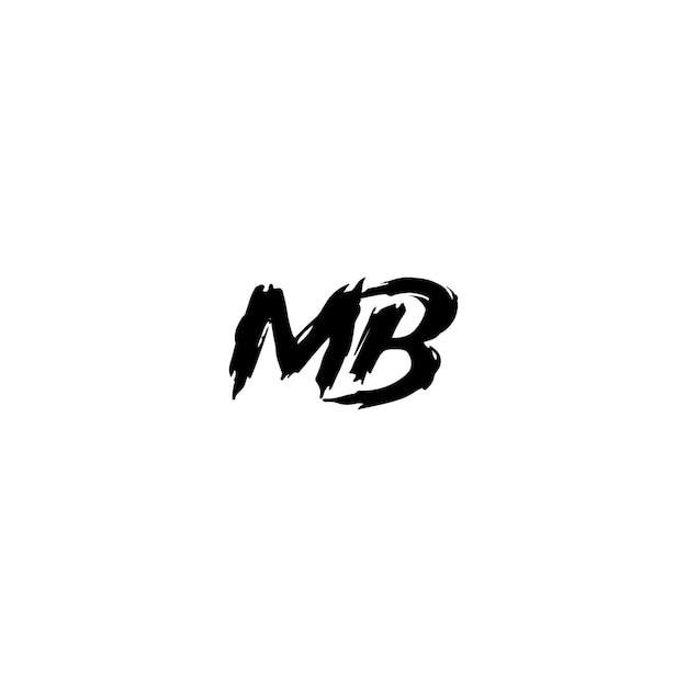 MB monograma logotipo diseño carta texto nombre símbolo monocromo logotipo alfabeto carácter simple logotipo