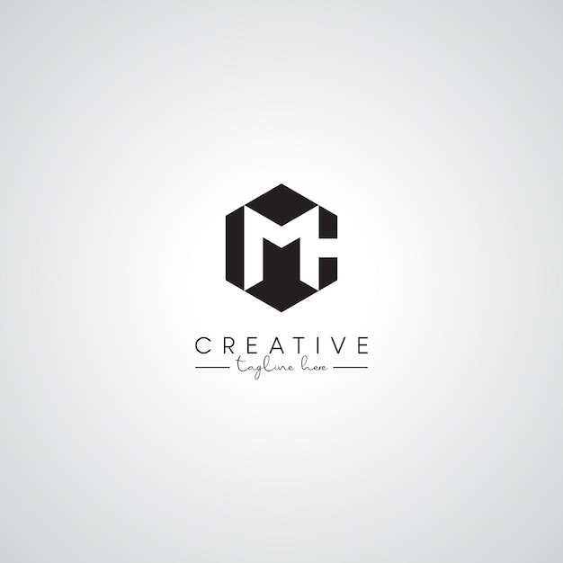 MC Carta Moderno Artístico Abstracto Diseño de Logotipo Basado en el Monograma Inicial