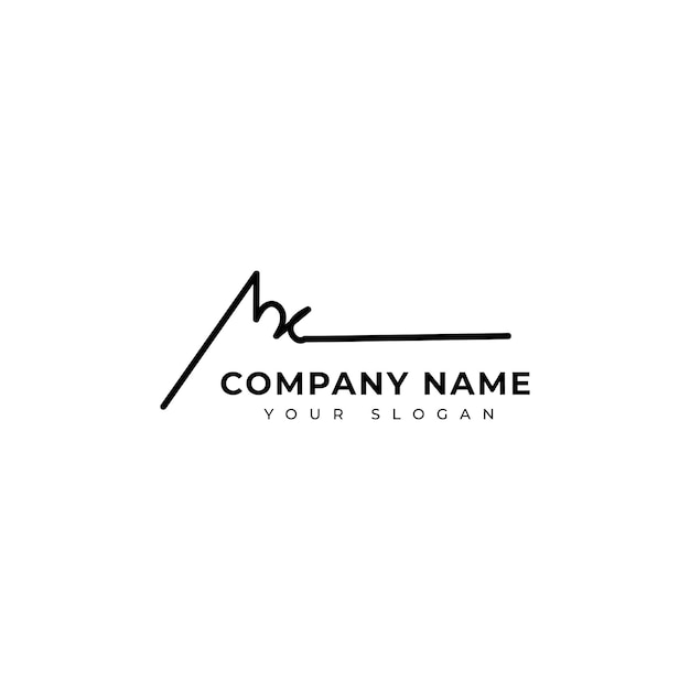 mc Diseño vectorial del logotipo de la firma inicial