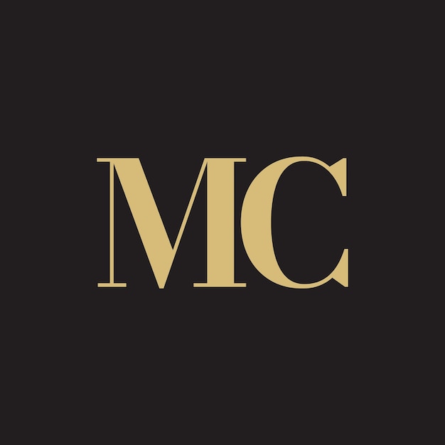 MC Logo de la letra Monograma M y C Monograma Diseño MC Iniciales de la letra