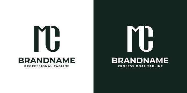 MC Monograma de letras El logotipo es adecuado para cualquier empresa con las iniciales CM o MC