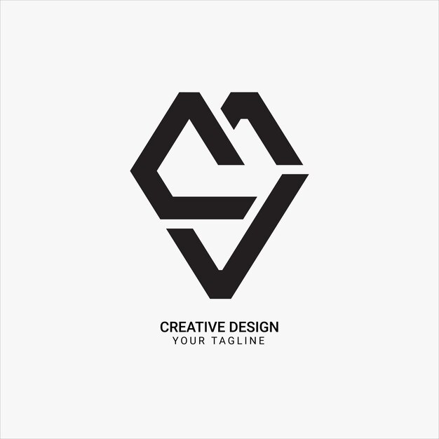MCV creativo o CVM o VCM monograma inicial plano diseño de logotipo único moderno