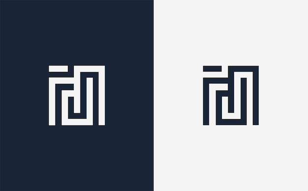 MD elegante diseño de logotipo vectorial creativo y moderno en color azul y blanco