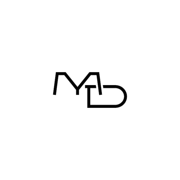 MD monograma logotipo diseño carta texto nombre símbolo monocromo logotipo alfabeto carácter simple logotipo