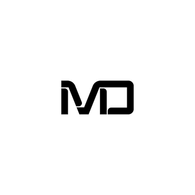 MD monograma logotipo diseño carta texto nombre símbolo monocromo logotipo alfabeto carácter simple logotipo