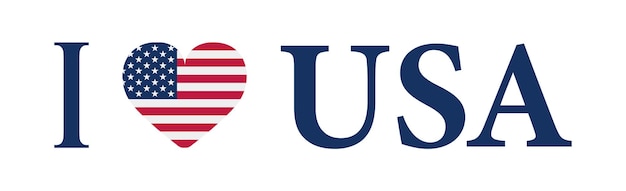 Me encanta la bandera de Estados Unidos de los Estados Unidos de América Vector