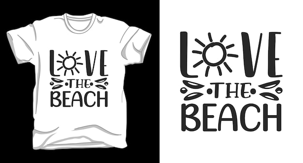 Vector me encanta el diseño de camiseta de tipografía de playa