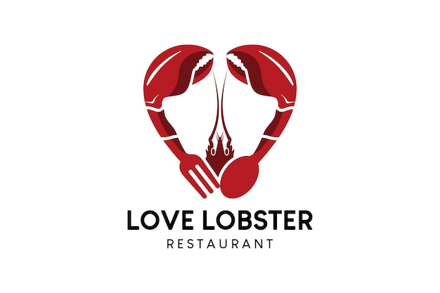 Me encanta el diseño del logotipo de langosta con una ilustración de vector de concepto creativo para un logotipo de restaurante de langosta o mariscos