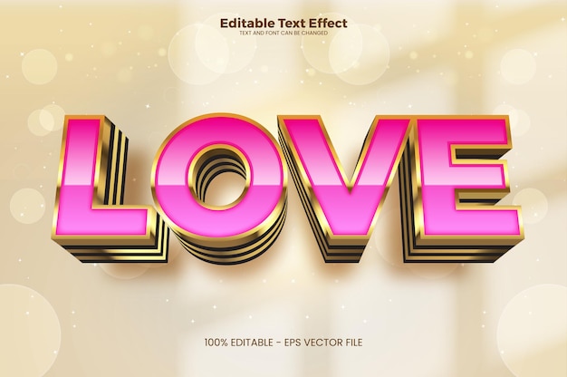 Me encanta el efecto de texto editable en estilo de tendencia moderna
