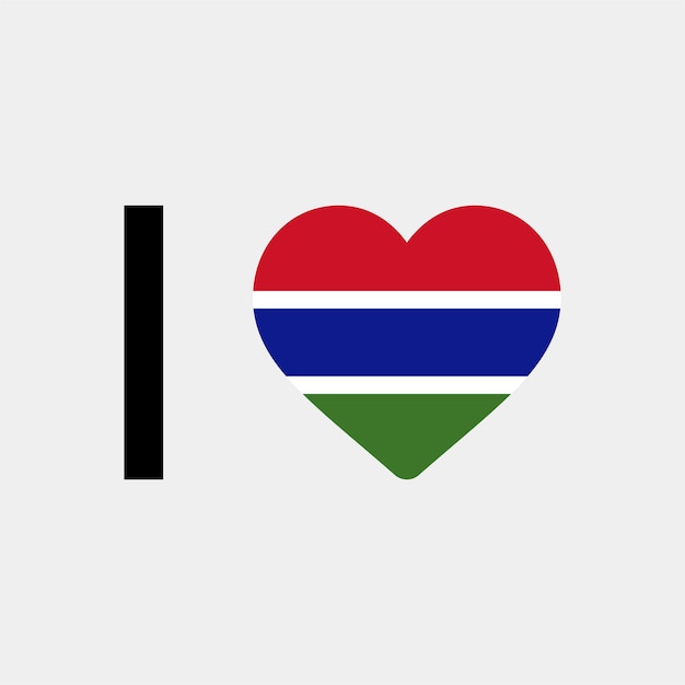 Me encanta Gambia país corazón vector ilustración