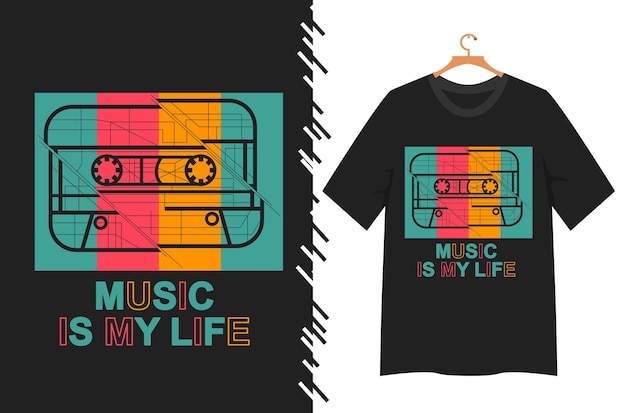 Me encanta la ilustración musical para el diseño de camisetas.