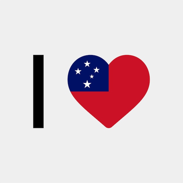 Me encanta la ilustración de vector de corazón de país de Samoa