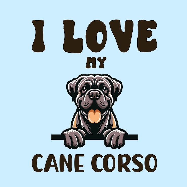Vector me encanta mi camiseta cane corso diseño vector