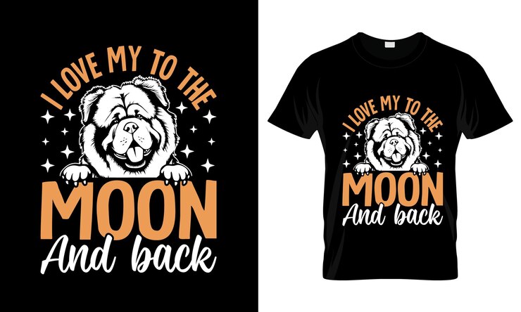 Vector me encanta mi colorida camiseta gráfica chow chow diseño de camiseta