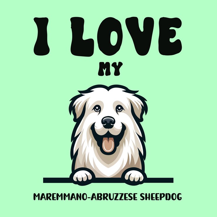 Vector me encanta mi maremmano abruzzese sheepdog t-shirt diseño vector