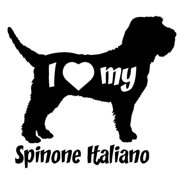 Vector me encanta mi spinone italiano silueta de perro razas de perro logotipo vector de monograma de perro