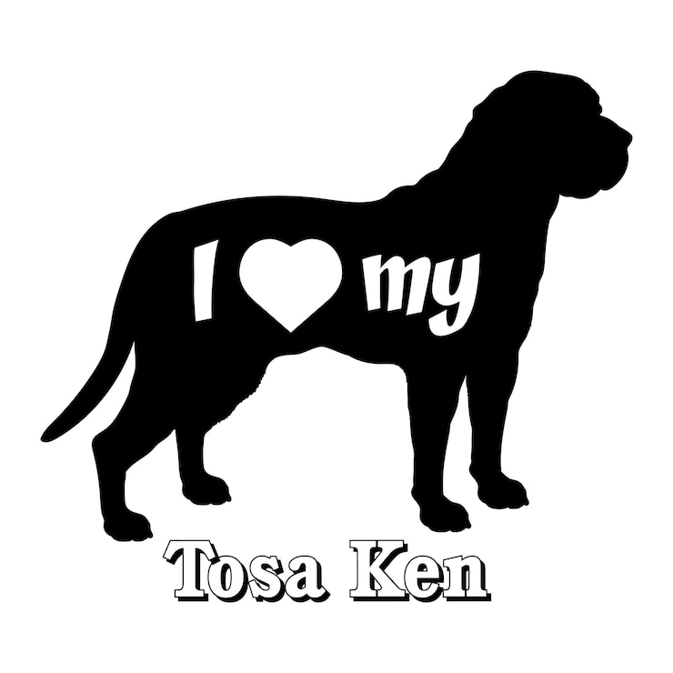 Vector me encanta mi tosa ken silueta de perro razas de perro logotipo vector de monograma de perro