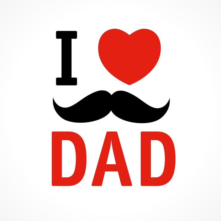 Vector me encanta papá, feliz día del padre, diseño de pegatinas, logotipo de regalo.