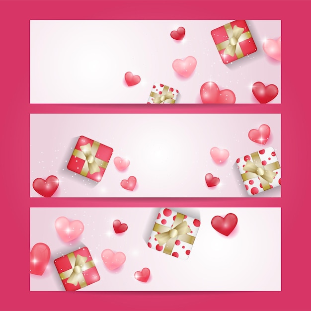Me encanta la plantilla de fondo de banner de San Valentín con corazones. Diseño para días especiales, día de la mujer, día de san valentín, cumpleaños, día de la madre, día del padre, navidad, boda. Ilustración vectorial