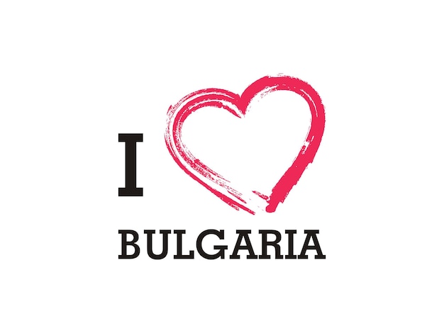 Me encanta la plantilla de vector de carta de país de Bulgaria Europa