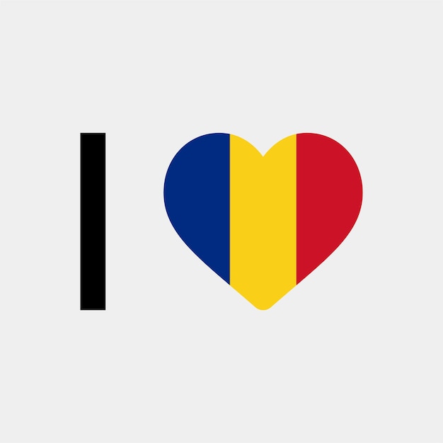 Me encanta rumania país corazón vector ilustración
