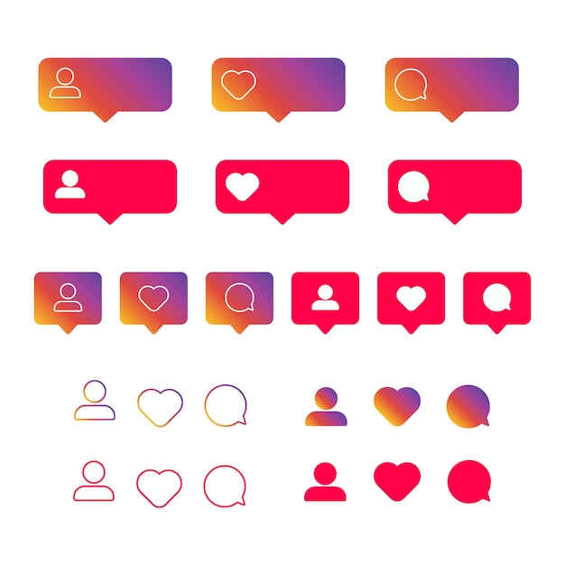 Vector me gusta comentar los iconos de los seguidores en el concepto de burbuja de redes sociales para la interfaz