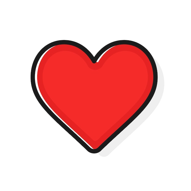 Me gusta y el icono del corazón. estilo de contorno plano. transmisión de video en vivo, chat, me gusta. redes sociales como botones web de corazón rojo aisladas sobre fondo blanco. día de san valentín. illustaration del vector.