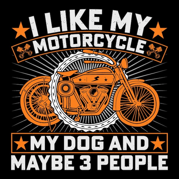 Vector me gusta mi motocicleta mi perro y tal vez tres personas motocicleta retro motocicleta vintage camiseta diseño motociclista
