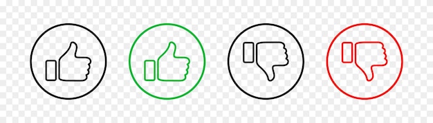 me gusta y no me gusta conjunto de iconos