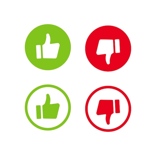 me gusta y no me gusta iconos vectoriales