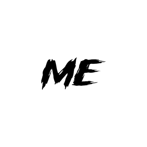 ME monograma logotipo diseño carta texto nombre símbolo monocromo logotipo alfabeto carácter simple logotipo