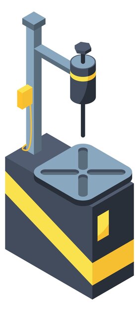 Mecánica automática de la fábrica icono isométrico Proceso industrial