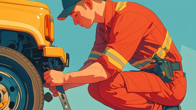 Mecánico latino de unos 20 años reparando un coche