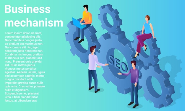 Mecanismo de negocios Equipo de negocios nuevas estrategias y búsqueda de nuevos conceptos