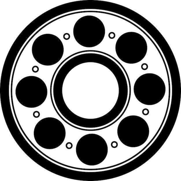 Vector mecanismo de rodamiento de bolas, rotación, rodadura, menor resistencia, icono, ilustración común