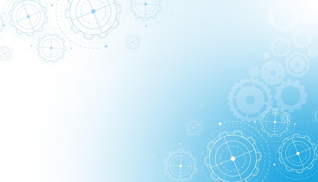 Mecanismos de engrenajes y ruedas de engranajes Vector de tecnología digital e ingeniería de fondo de Hitech