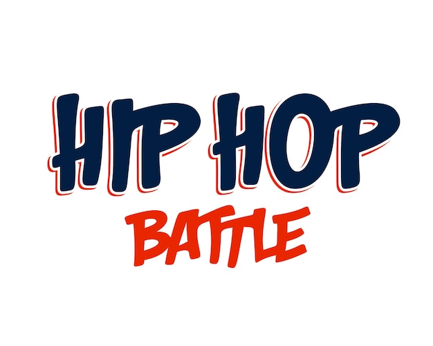 Mecanografía vectorial de batalla de rap, logo de tema musical.