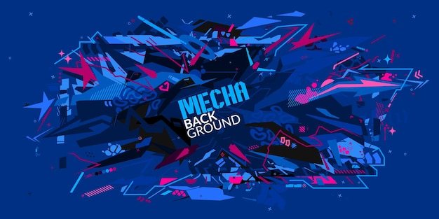 Mecha Metaverse Colorido Abstracto Arte urbano de la calle Estilo de graffiti Ilustración vectorial Fondo