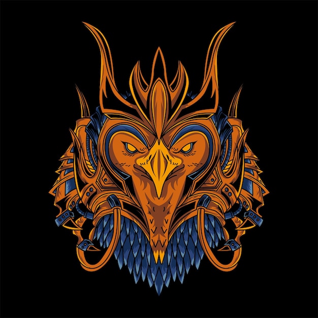 Mecha owl mitología vector de arte oscuro