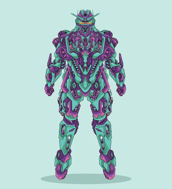 Mecha robot futurista vector premium