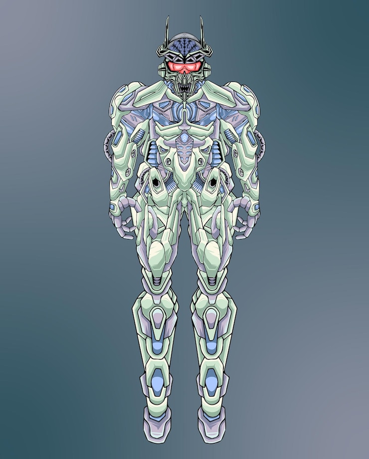Vector mecha soldado robot cuerpo armadura vector ilustración