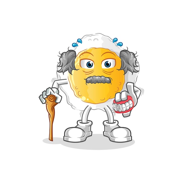 Medalla anciano de pelo blanco. vector de personaje