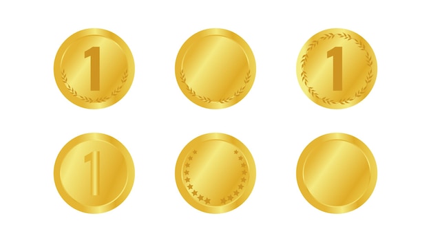 Medalla cinta corona rango elementos de diseño