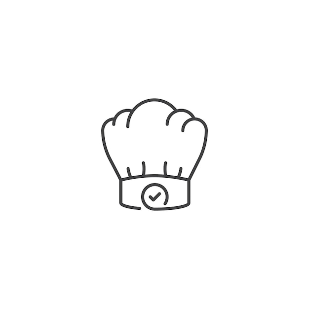 Medalla de control de sombrero de chef Vector modelo de etiqueta de icono del logotipo
