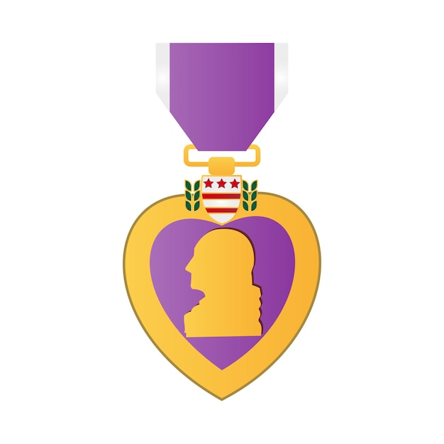 Medalla de corazón púrpura premio militar medalla de oro de corazón púrpura medalla de insignia del ejército